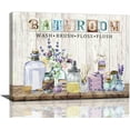 thumbnail image 1 of Lavender Bathroom Wall Art Purple Lavender Pictures Wall Decor Bathroom Sign Canvas Print Lavender Painting Framed Modern Home Artwork Decorations For Bathroom 16"x12", 1 of 6