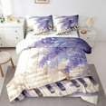 Lavender Bedding Comforter Sets,Black White Piano Full Comforter Set 7