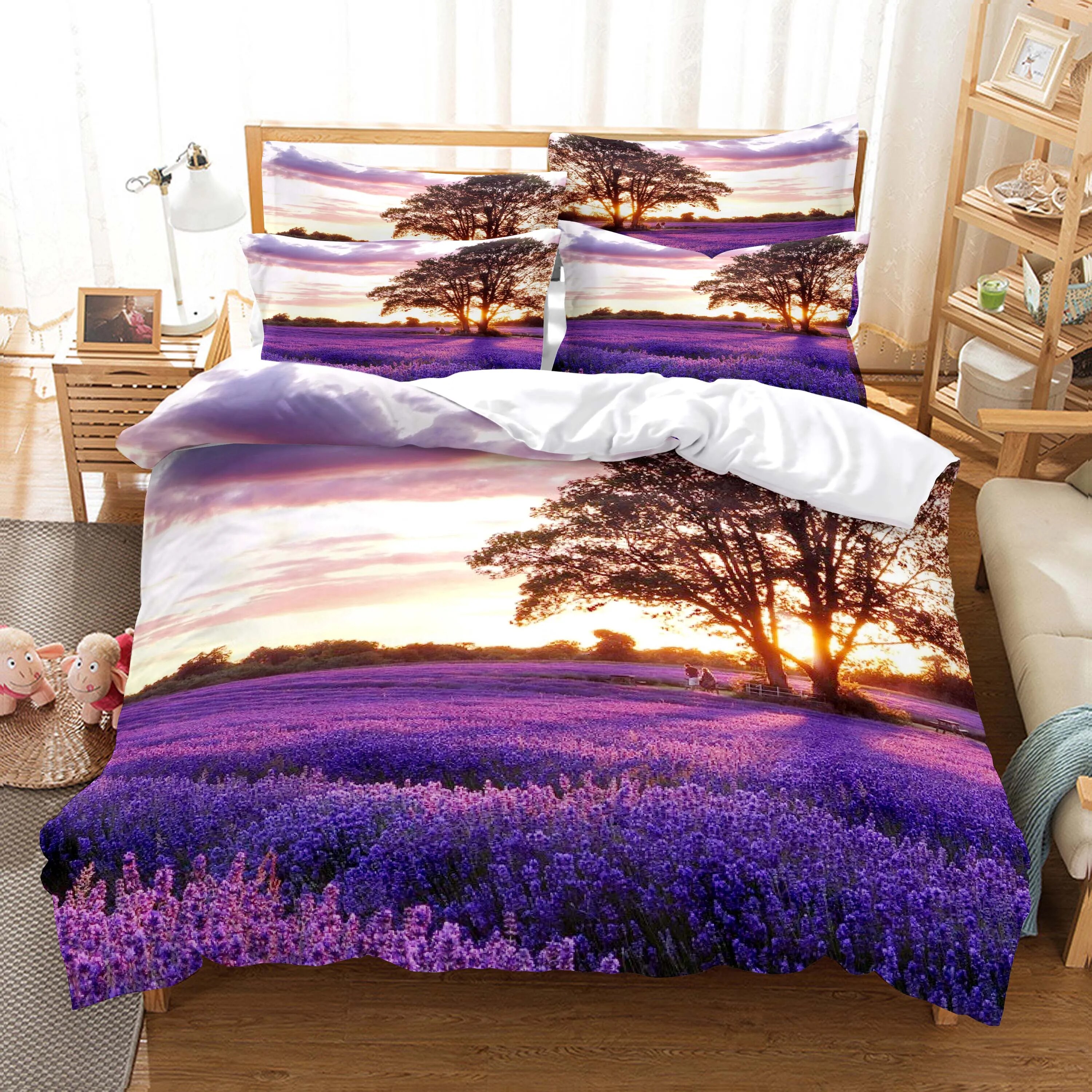 Lavender Bedding Set For Bedroom Soft Bedspreads For Bed Home