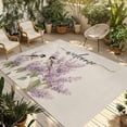 thumbnail image 1 of Lavender Bird Outdoor Rug 3x5 Ft - Reversible Patio Rug Outdoor Camping Rugs, Country Purple Garden Flowers Spring Washable Indoor Outdoor Area Rugs, Non-Slip Outdoor Carpet Runner for Deck/Porch, 1 of 8