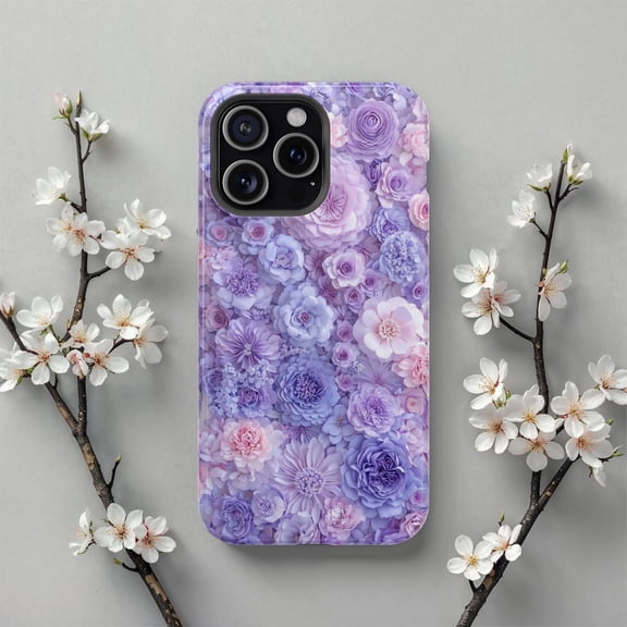 Lavender Blooming Garden Phone Case Purple Floral Theme for iPhone 17 through 11 Pro Max