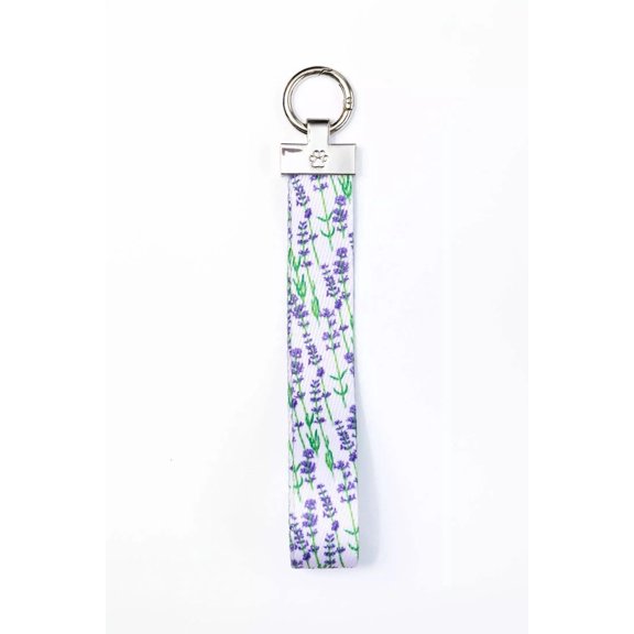 Aria the Fox Lavender Blooms Wristlet Keychain, Purple, 1