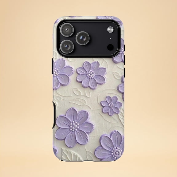 Lavender Blossom Phone Case For iPhone Samsung Galaxy Protective Hard Shell Purple Floral Design
