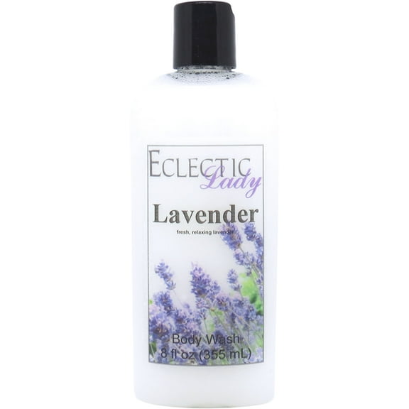 Lavender Body Wash by Eclectic Lady, Liquid Shower Gel for Women and Men, 16 Ounces
