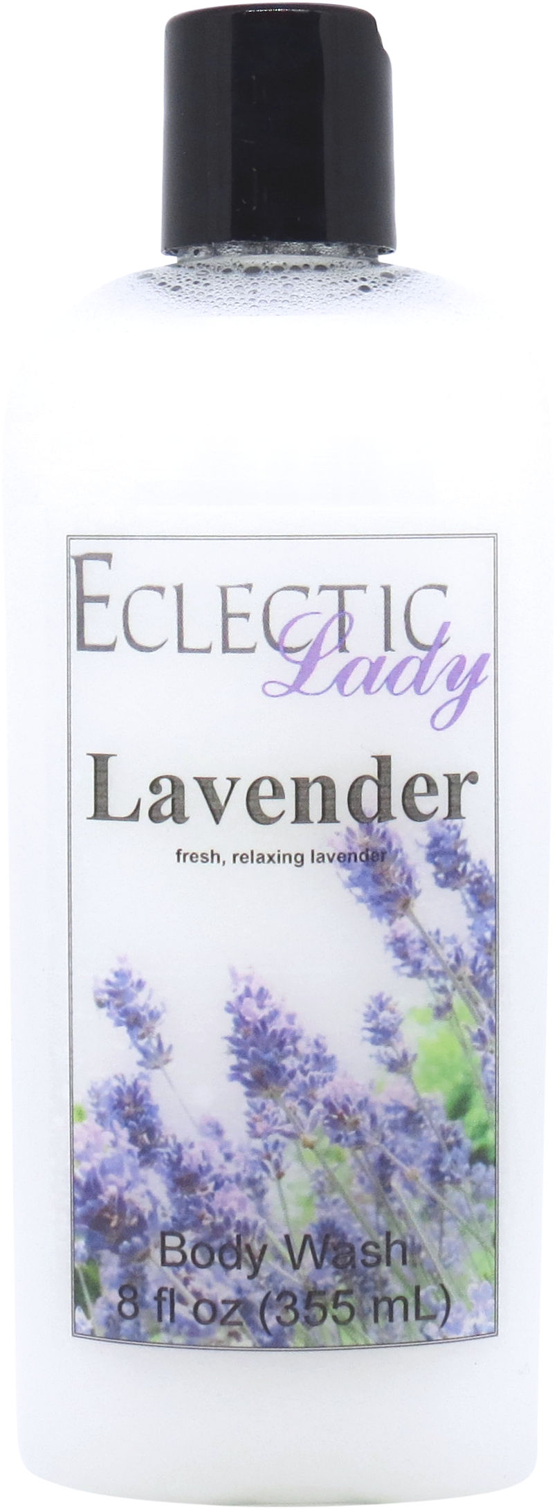 Lavender Body Wash by Eclectic Lady, Liquid Shower Gel for Women and Men, 8 Ounces