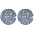 thumbnail image 1 of Lavender Botanical Car Coasters, Set of 2 Non-Slip Coasters with Finger Grooves for Most car interiors, Unisex Home Decor, 1 of 6