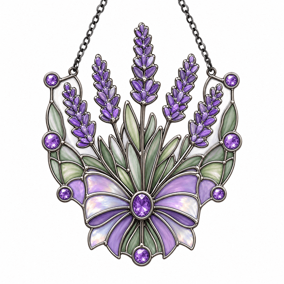 Lavender Bouquet Acrylic Suncatcher Window Hanging Gift for Mom