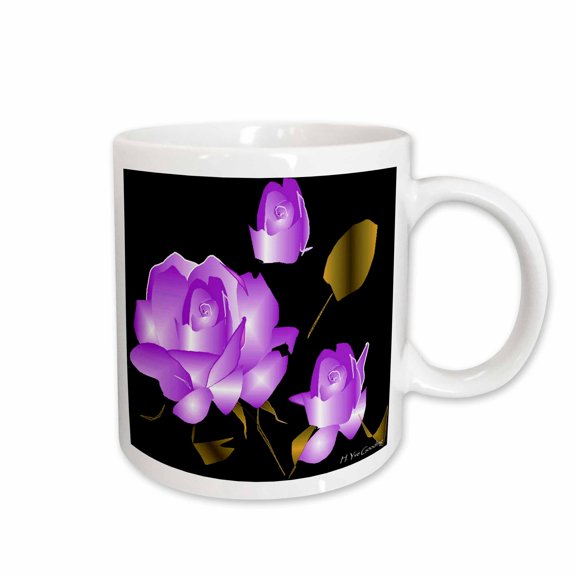 3drose, Lavender Brown Rose, 11oz Mug