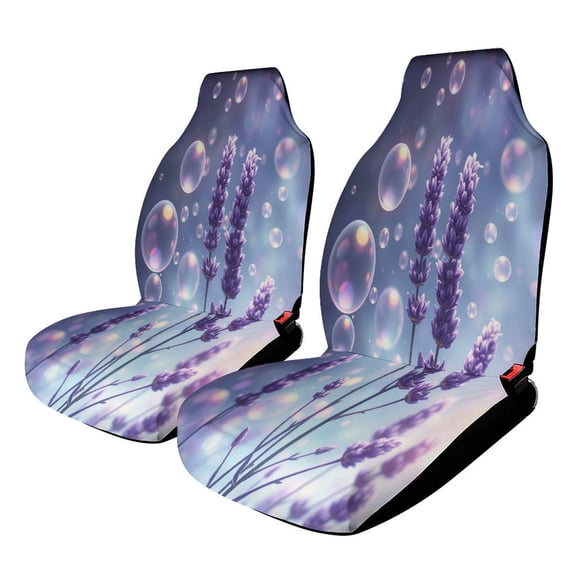 Lavender Bubbles Dream(2) Car Seat Cover 2 Piece Set Saddle Blanket Carseat Universal Fit for Vehicle Sedan SUV