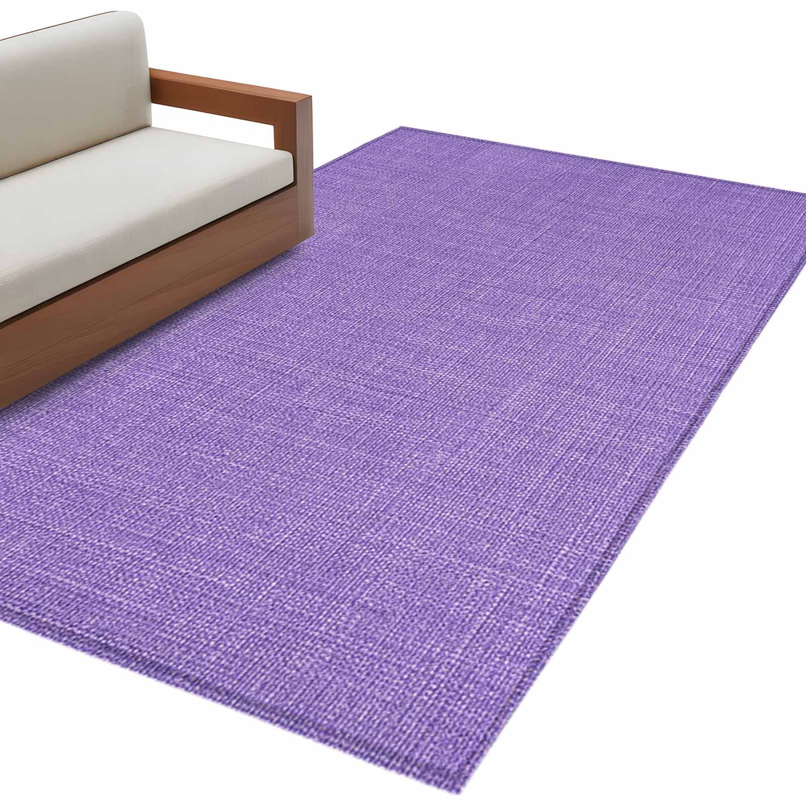 Burlp Rug Lavender Burlap Texture Area Rug 3x5 FT, Non Slip Entryway Bedside ...
