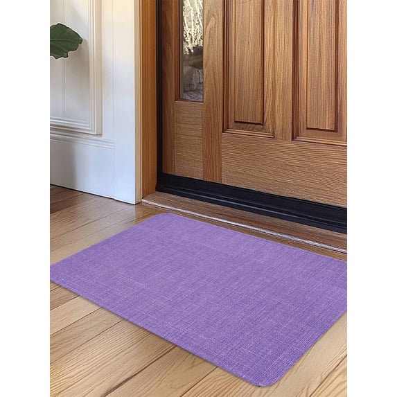 Lavender Burlap Texture Door Mat&nbsp;Indoor Outdoor Entrance, Non Slip Rug for Kitchen Bathroom Entryway Rug, Farmhouse Vintage Lavender Washable Doormat Floor Mat for Office Home Decor 24x36 Inch