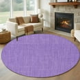 thumbnail image 1 of Lavender Burlap Texture Large Round Rug 8 FT, Non Slip Living Room Area Carpet, Farmhouse Vintage Lavender Washable Soft Circle Rug Non-Shedding Floor Carpet for Bedroom Office Dining Room, 1 of 9