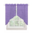 thumbnail image 1 of Lavender Burlap Texture Swag Valances for Windows, Farmhouse Vintage Lavender Rod Pocket Sheer Valances for Small Windows, Swag Toppers Light Filtering for Kitchen Living Room 2 Panels 36''x36'', 1 of 6