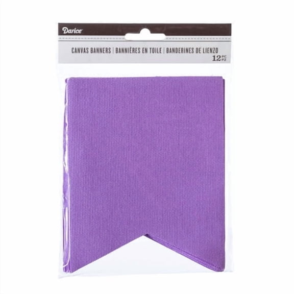 Lavender Canvas Fishtail Banners: 4.875 x 6 inches, 12 pieces