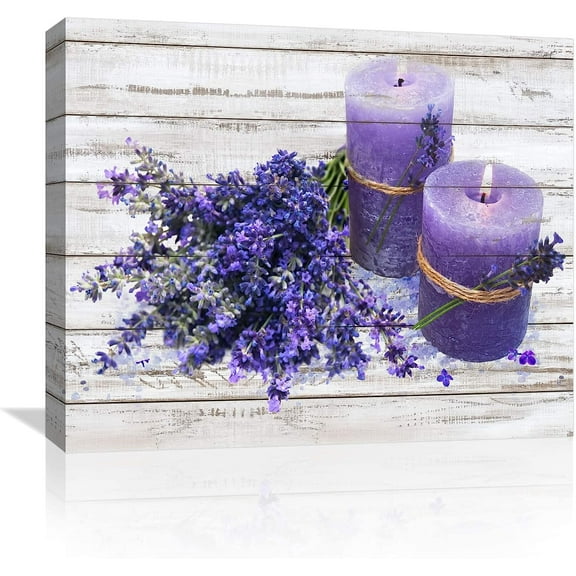 Lavender Canvas Wall Decor for Bathroom Purple Modern Flowers Pictures for Bedroom Wall Art Framed Vintage Wall Decor for Girls Room Kitchen Office Wall Decoration Artwork for Home Walls Size 12x15