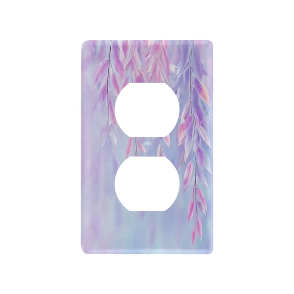 Lavender Cascade Leaves Decorative Wall Plate, Flame Retardant PC Plastic Light Switch & Outlet Cover with Mounting Screws Fits Duplex Outlets