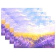 thumbnail image 1 of Lavender Clouds Wheat 12×18 inch Placemats Heat Resistant Washable Foldable Rectangular Placemats Set Decoration Indoor Outdoor for Kitchen Dining Table 6PCs, 1 of 8