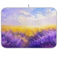 thumbnail image 1 of Lavender Clouds Wheat Dish Drying Mat Dish Drainer Rack Mats Water Absorbent Non-Slip Easy Clean Heat Resistant for Kitchen Counter, 1 of 8