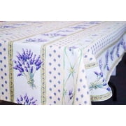 Lavender Creme Coated Cotton Tablecloth 52  x 72