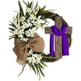 thumbnail image 1 of Lavender Cross Wreath for Easter Decor, Easter Cross Wreath with Purple Bow, Spring Front Door Decoration, Religious Home Decoration (1PCS, Purple, 16inch), 1 of 8