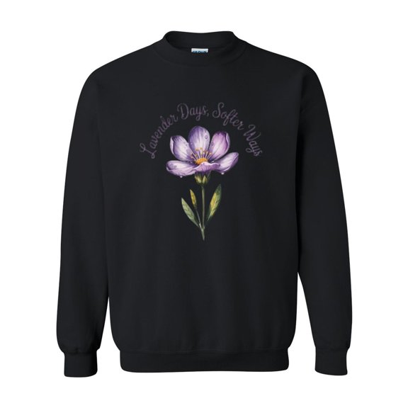 Lavender Days Softer Ways Girl Summer Flower Vibe Quote Sweatshirt, for men & women, up to size 5XL