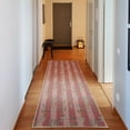 thumbnail image 1 of Lavender Decorative Rug, Stripes and Flowers Ribbons Romantic Country Spring Season Inspired Design Art, Quality Carpet for Bedroom Dorm and Living Room, 6 Sizes, Blush Peach, by Ambesonne, 1 of 2