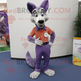 Lavender Dingo REDBROKOLY mascot costume character dressed with a Dress ...