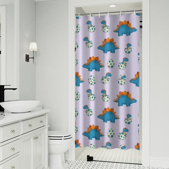 Lavender Dinosaurs Hatching Eggs Shower Curtain 36"x72" ,Bathroom Decorative Shower Curtains Set with 12 Hooks,Modern Waterproof Washable Shower Curtain