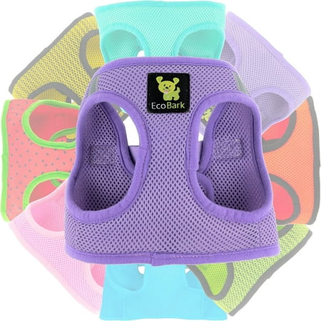 Lavender Dog Harness EcoBark Step-In Rapid Fastener Lilac Purple Dog Vest Halter for Puppy and Small Dogs Reflective Comfort Adjustable Body Harness XXXS (3xs, Lavender)
