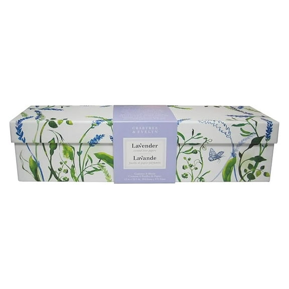 Lavender Drawer Liners 8 Sheets - 12x22.5 Inch - Scented Paper for Dressers & Shelves - Augustiolia Lavender with Tonka Bean - Calming Home Fragrance