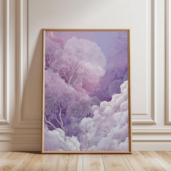 Lavender Dream Tree Print Japandi Zen Art