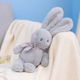 thumbnail image 1 of Lavender Easter Bunny Plush - Purple Fluffy Rabbit Stuffed Animal With Satin Bow For Easter & Birthday Gifts(Gray-9.8In)#4609, 1 of 6