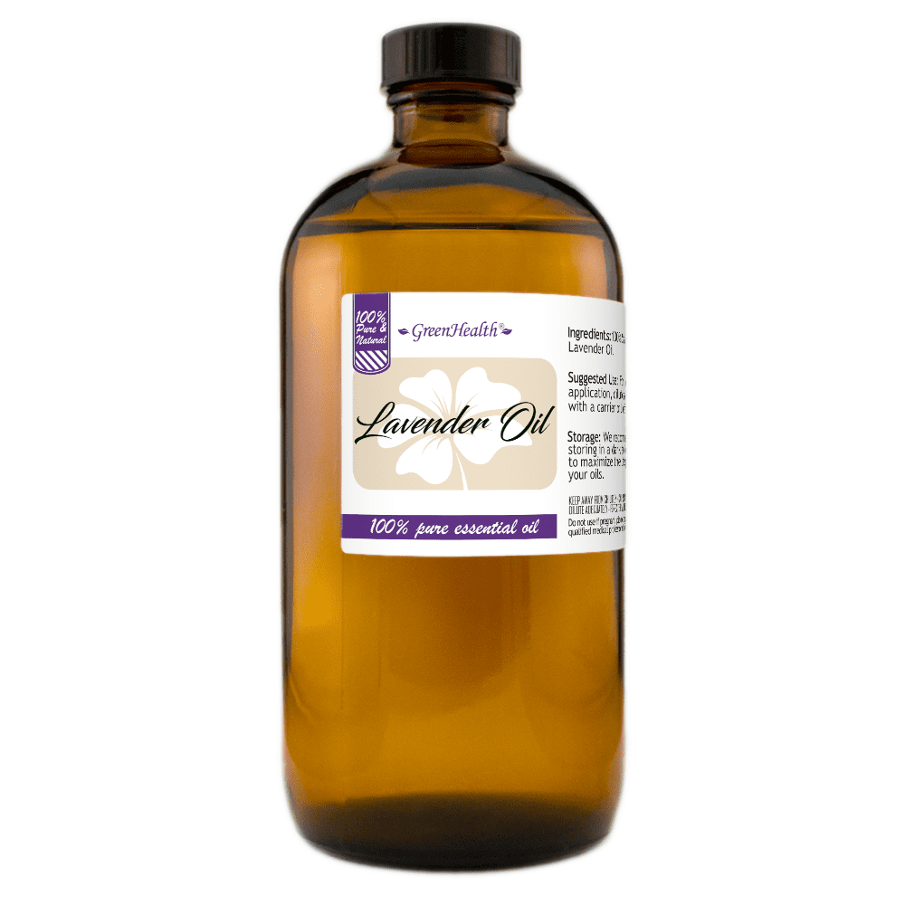 GreenHealth Lavender Essential Oil 16 fl oz (473 ml) Glass Bottle w/ Cap