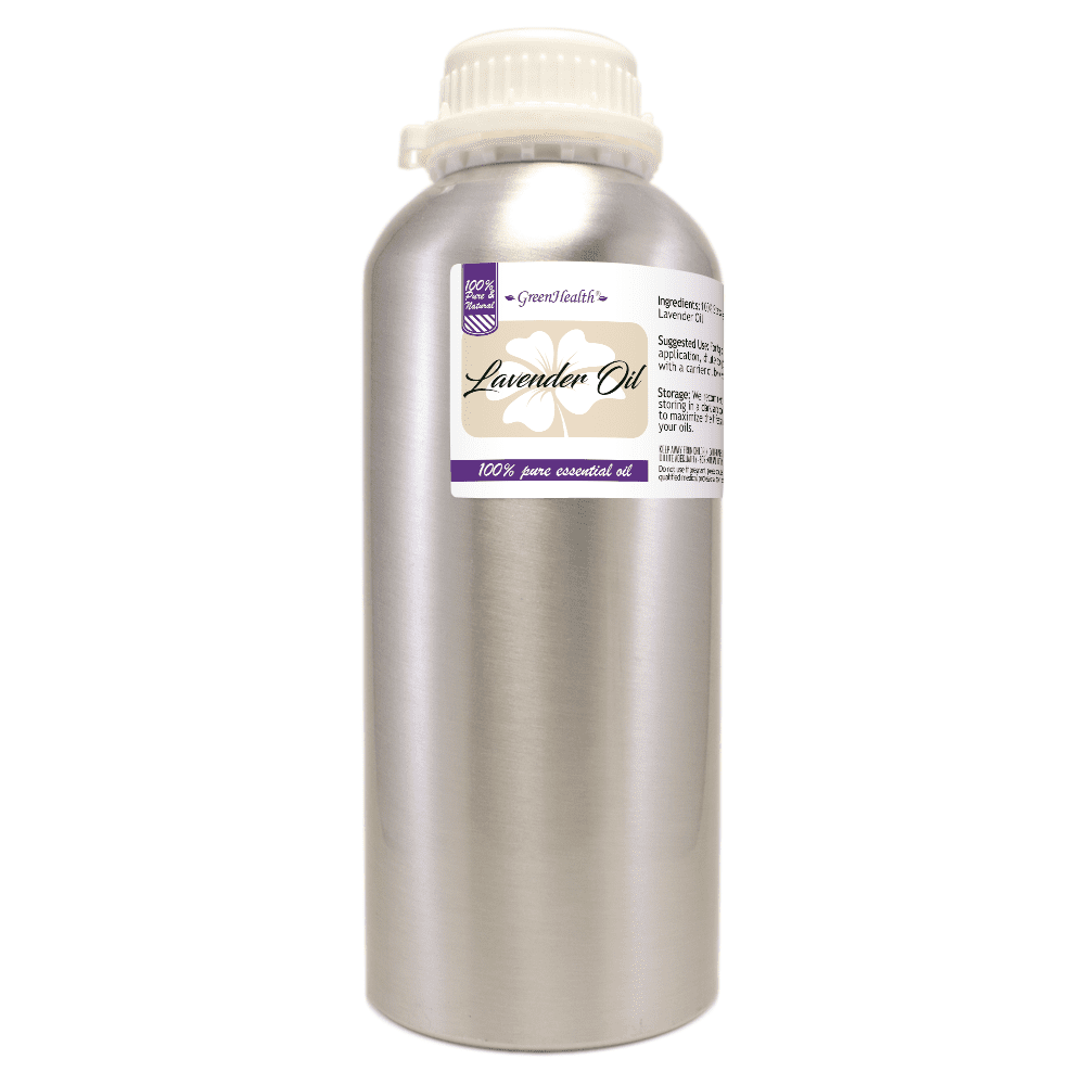 GreenHealth Lavender Essential Oil 32 fl oz (946 ml) Aluminum Bottle w/ Plug Cap
