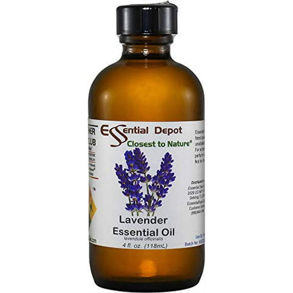 Lavender Essential Oil - 4 oz. - from France - gc/MS Tested - Skin Safe - Supplied in 4 oz. Amber glass Bottle with Black Phenolic cone Lined and Safety Sealed cap