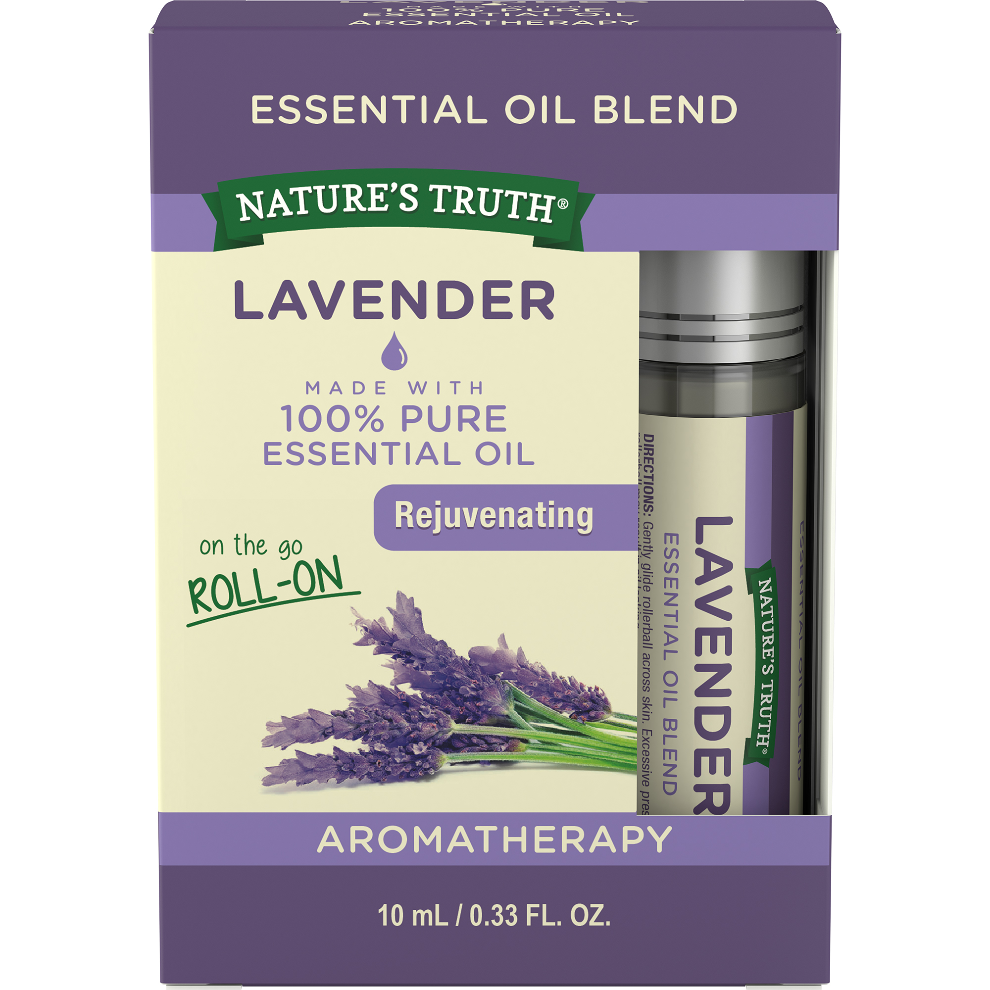Lavender Essential Oil Roll On | Soothing Blend | 10 mL | GC/MS Tested | By Nature's Truth - image 1 of 4