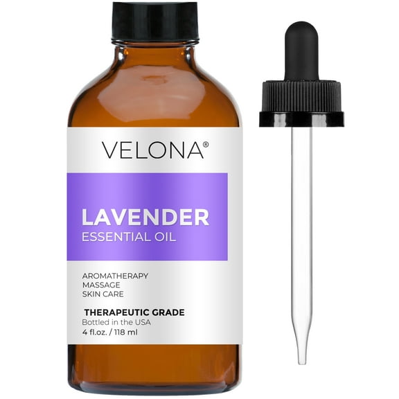 Lavender Essential Oil by Velona - 4 oz | Therapeutic Grade for Aromatherapy Diffuser