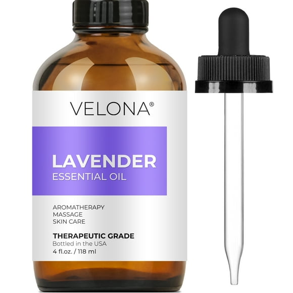Lavender Essential Oil by Velona - 4 oz | Therapeutic Grade for Aromatherapy Diffuser