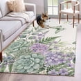 thumbnail image 1 of Lavender Eucalyptus Area Rugs 3x5 ft Ferns Leaf Succulents Green Butterfly Washable Rug Non Slip Indoor Carpet Absorbent Floor Mat for Living Room Bedroom Dining Room, 1 of 9