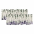 thumbnail image 1 of Lavender Eucalyptus Curtain Valances for Windows, Kitchen Valance Window Treatments Panel 2 Pack, Retro Country Botanical Flowers Leaves Rod Pocket Short Curtains for Bathroom Bedroom 42 x 12 Inch, 1 of 8