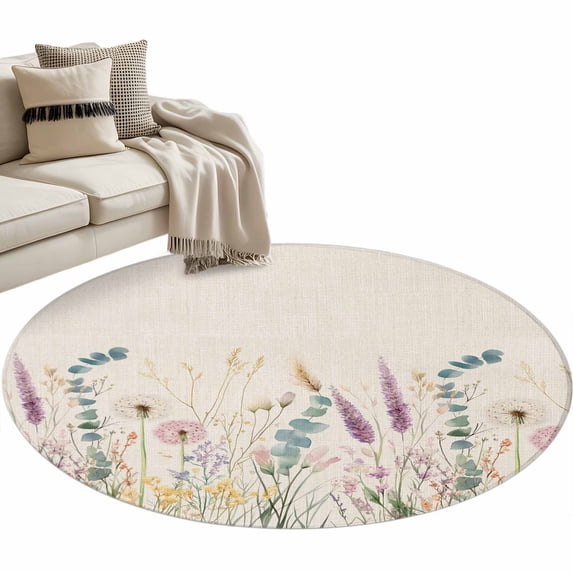 Lavender Eucalyptus Large Area Rugs for Bedroom Living Room, Soft Non ...