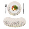 thumbnail image 1 of Lavender Eucalyptus Round Placemats Set of 8 for Dinning Tables,Heat-proof Braided Table Mats 15 Inch,Pastoral Spring Leaves Flowers Washable Place Mat for Kitchen Restaurant Party Table Decor, 1 of 9