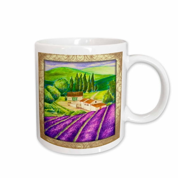 3drose, Lavender Field, 15oz Mug