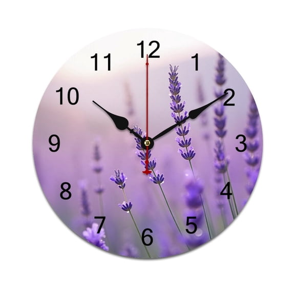 Lavender Field Bloom Time Decorative Wall Clocks Round Large Wall Watch Bedroom Home Decor 10in