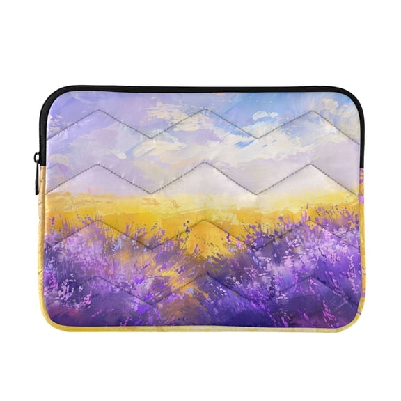 Lavender Field Dreamy Sky Quilted Laptop Protective Cases Computer Sleeves Tablet Bags Briefcases M