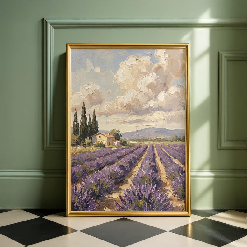 Lavender Field Provence Poster Purple Floral Landscape French ...