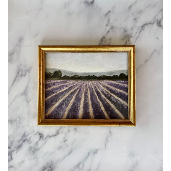 Lavender Fields Countryside Wall Art Print, Mini Farm Field, Living Room And Gallery Wall Decor