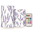 thumbnail image 1 of Lavender Fields Flickering Flameless Candles Battery Operated with Remote Timer LED Pillar Candles Set of 2, 1 of 7