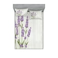 thumbnail image 1 of Lavender Fitted Sheet & Pillow Sham Set, Aromatic Herbs Bouquet on Rustic Wood Planks Fresh Country, Decorative Printed 6 Piece Bedding Decor Set, Full, Olive Green Pale Grey, by Ambesonne, 1 of 3