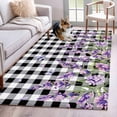 thumbnail image 1 of Lavender Floral Area Rugs 2.7'x5', Washable Small Throw Rugs for Kitchen Bedroom, Purple Flowers Butterfly Black Gray Plaid Indoor Outdoor Rug Non-Slip Low Pile Carpet Runner Reversible Floor Mats, 1 of 8